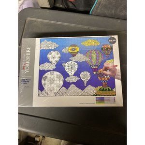 New Yorkshire Hot Air Balloon Coloring Puzzle 500 Pieces With 5 Pens NIP Sealed